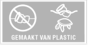 Logo over plastic bekertjes. Gooi wegwerpbekertjes in de prullenbak, niet op straat.